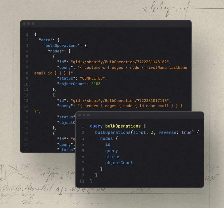 Multiple code editors where the developer is running a bulk import. 